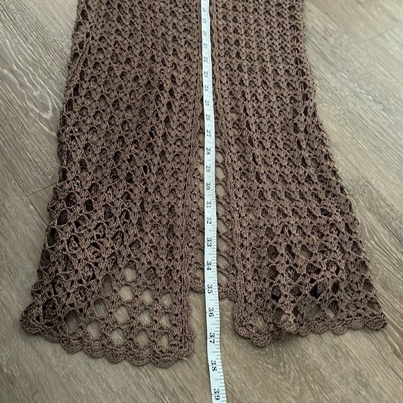 VTG Bette Paige,Crochet Long Duster in Walnut, Cardigan,Boho,Rare, EUC, Size L - Picture 13 of 14